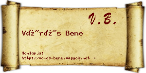 Vörös Bene névjegykártya